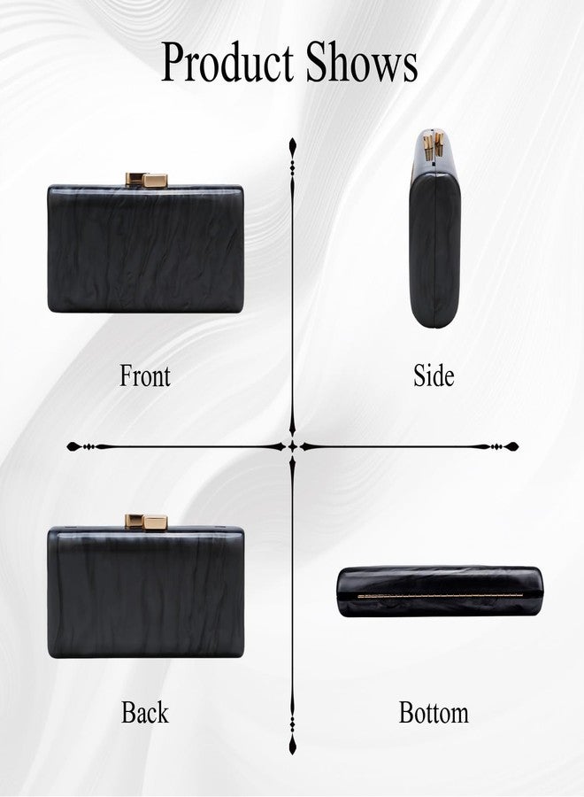 Simcat Acrylic Clutch Purse for Women, Evening Bag Clutch Purses for Women, Chic Metal Evening Handbag, Marble Shoulder Crossbody Bag with Chain for Prom Wedding Party Decoration - Image 5